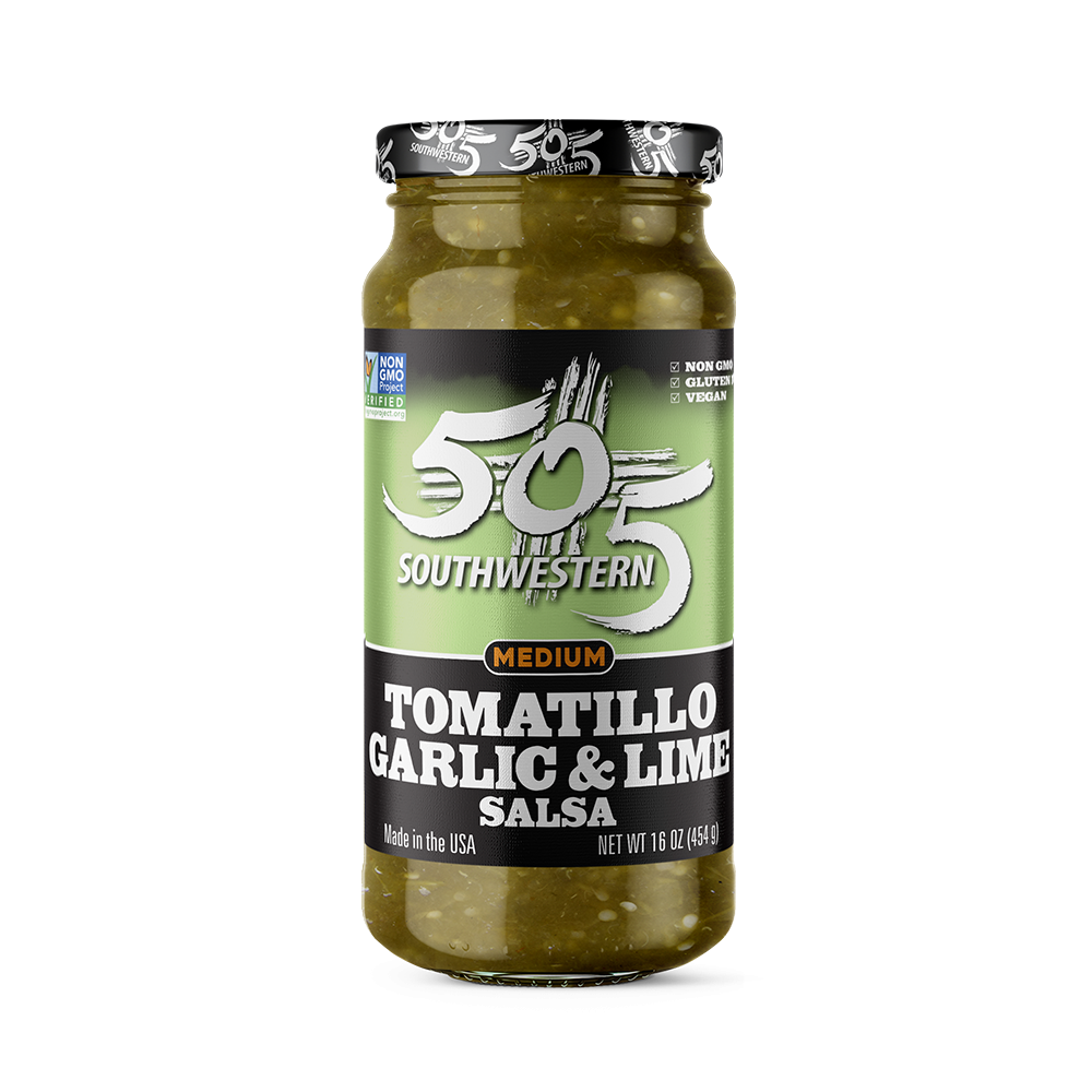 505SW™ Hatch Valley Tomatillo Garlic & Lime Salsa 16oz - MEDIUM 505SW™ Hatch Valley Tomatillo Garlic & Lime Salsa 16oz - MEDIUM