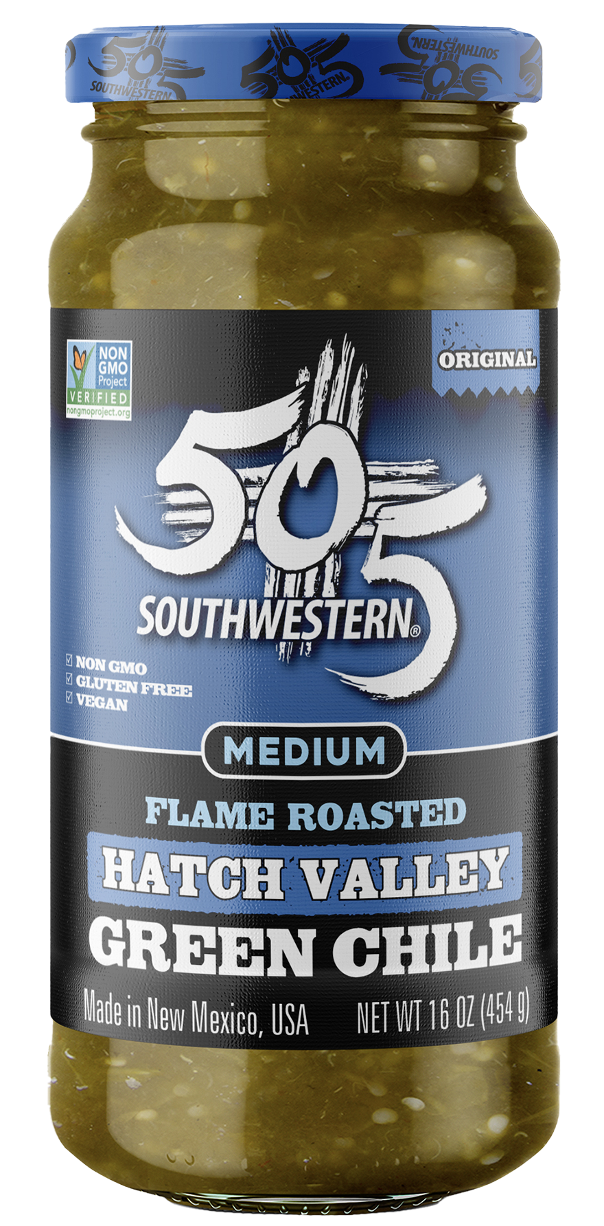 505SW™ Hatch Valley Roasted Green Chile - Medium 16oz - 6 Pack