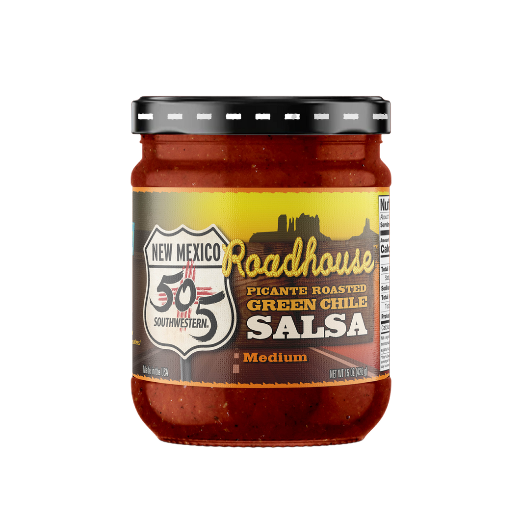 505SW™ Roadhouse Picante Roasted Green Chile Salsa 15oz - MEDIUM - 4 Pack Case