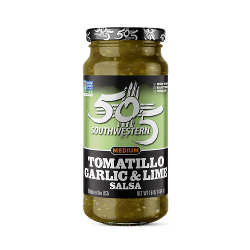 505SW™ Hatch Valley Tomatillo Garlic & Lime Salsa 16oz - MEDIUM 505SW™ Hatch Valley Tomatillo Garlic & Lime Salsa 16oz - MEDIUM
