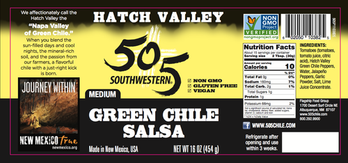 505SW™ Hatch Valley Green Chile Salsa 16oz - MEDIUM - 6 Pack Case