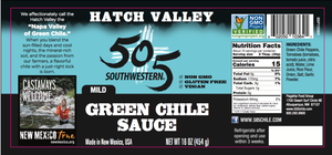 505SW™ Hatch Valley Green Chile Sauce 16oz - MILD - 6 Pack Case