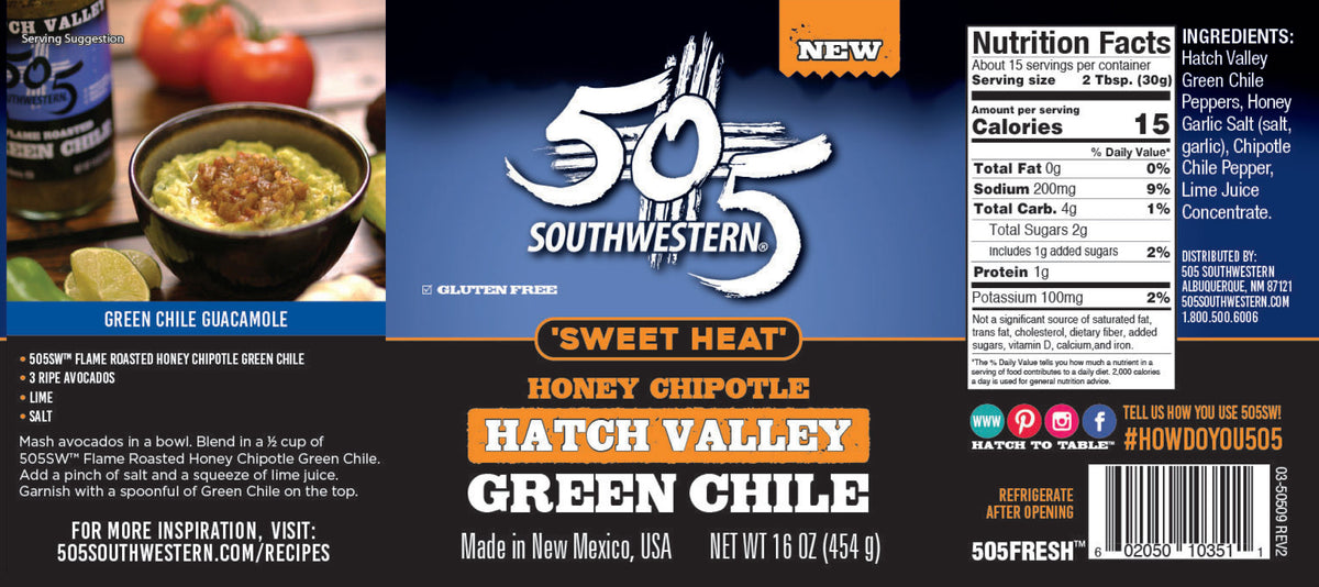 505SW™ Hatch Valley Roasted Green Chile 16OZ – Honey Chipotle - 6 Pack ...
