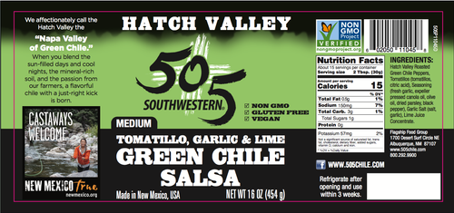 505SW™ Hatch Valley Tomatillo Garlic & Lime Salsa 16oz - MEDIUM
