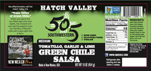 Load image into Gallery viewer, 505SW™ Hatch Valley Tomatillo Garlic &amp; Lime Salsa 16oz - MEDIUM - 6 Pack Case
